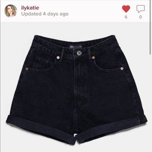 Zara Mom Fit High Rise Denim Shorts 12 NWT